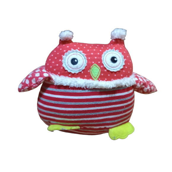 Mary Meyer Owl Bird Stripes Holiday Christmas Patchwork Beanbag Plush 6"L - Picture 1 of 2